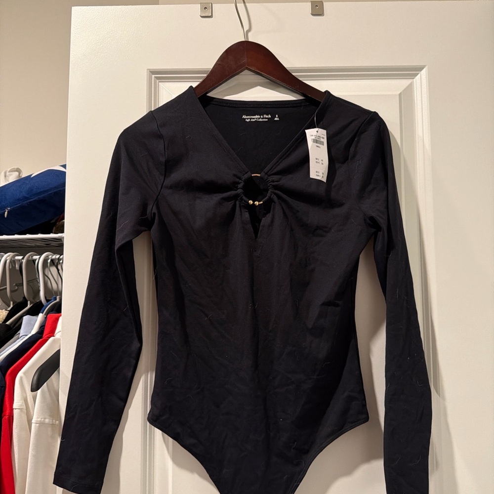 Abercrombie & Fitch Elegant Black Long Sleeve Bodysuit | NWT | Small